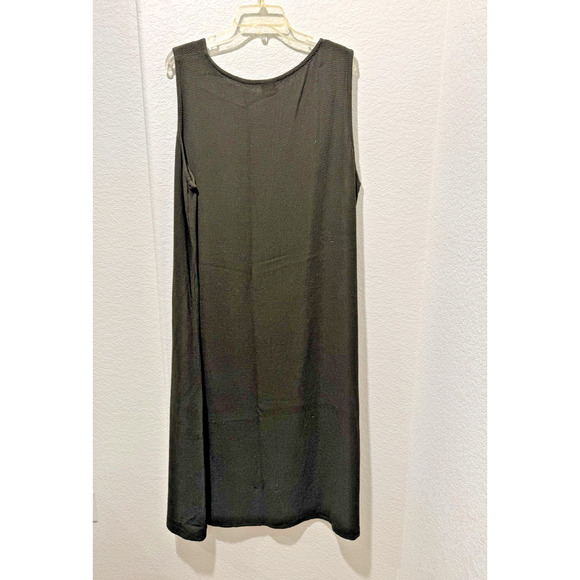 Eileen Fisher Woman Tank Dress Sz 3X Maxi Sheath Casual Henley Viscose Blend - Picture 4 of 9